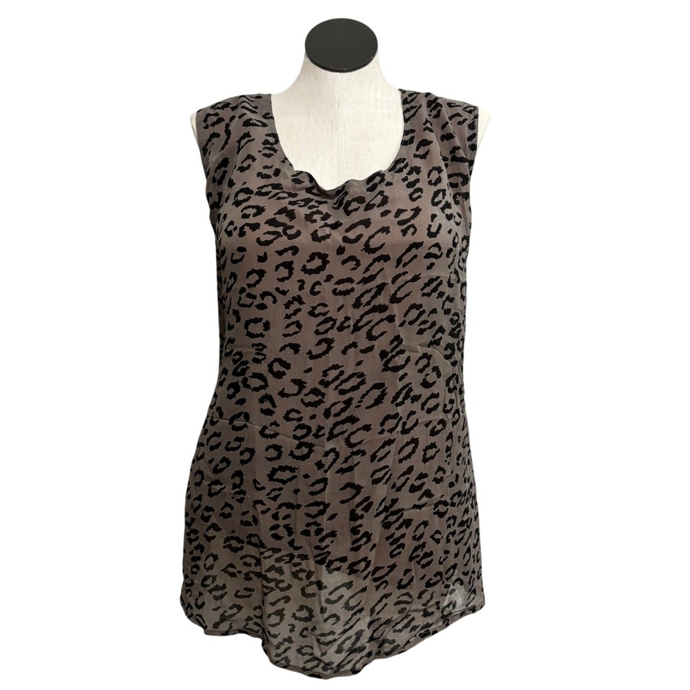 Marisol Leopard Print Tank Top Rayon Lined Sleeveless Animal Print